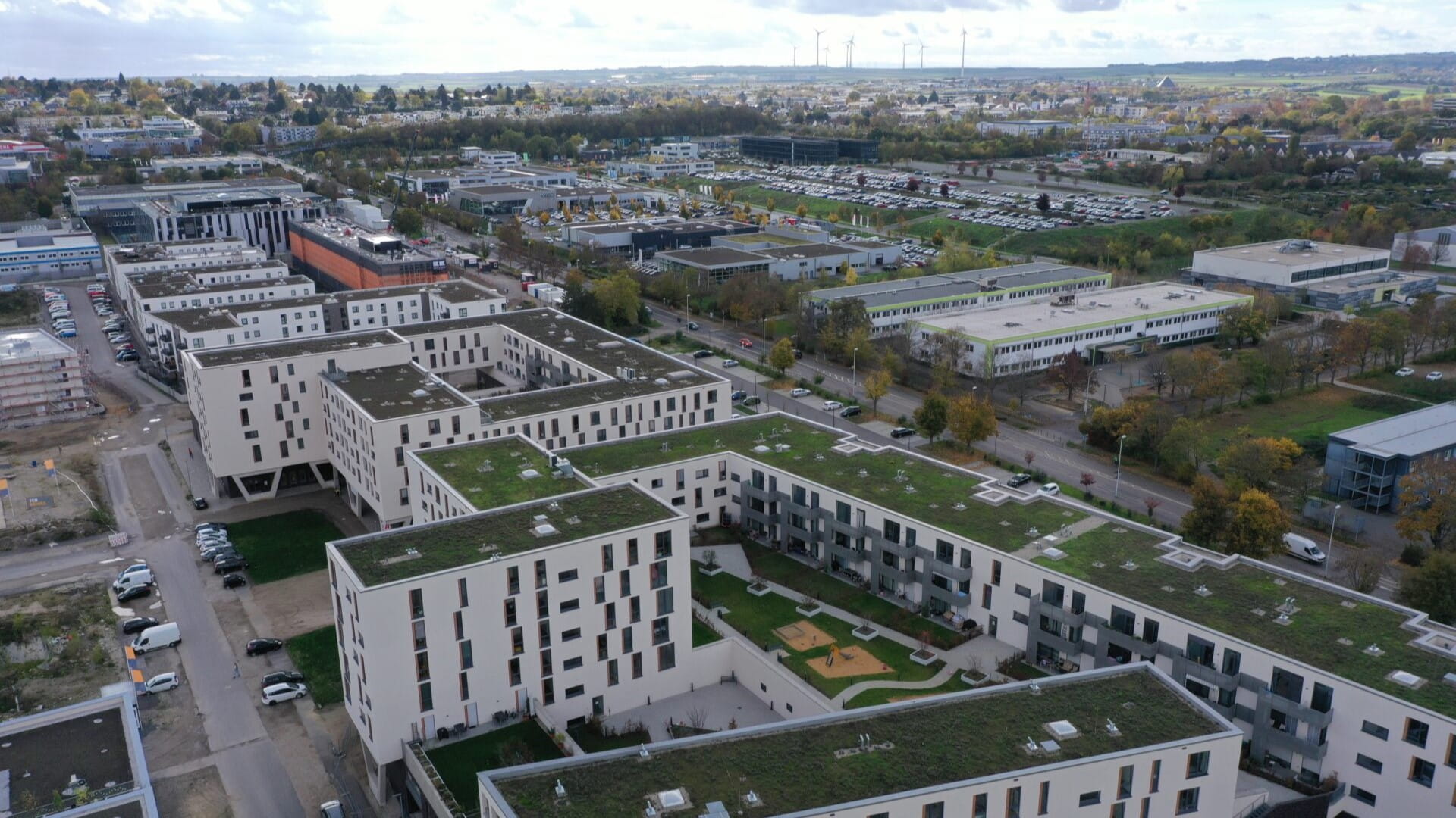 Luftbild vom Heiligkreuz-Viertel