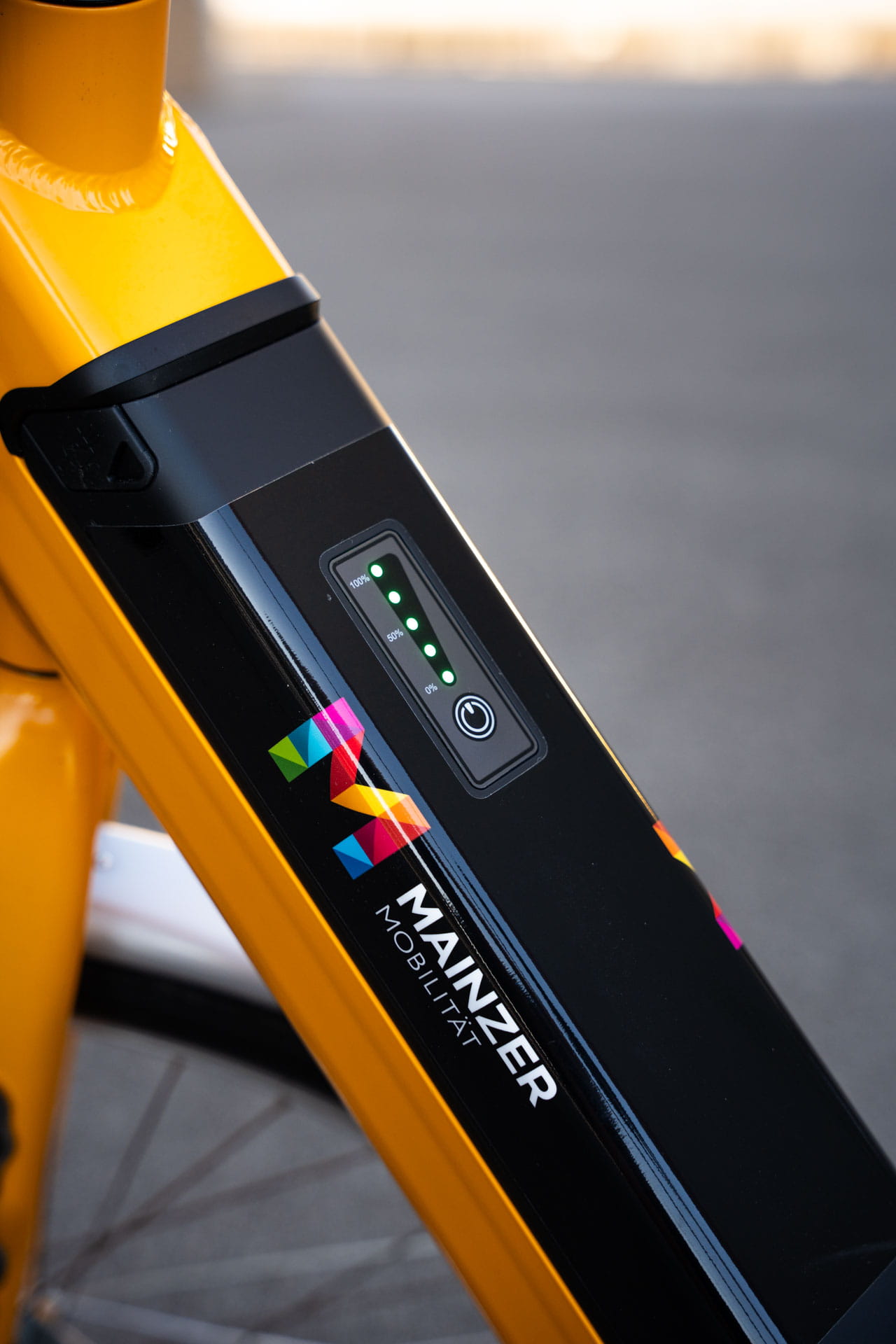 Foto von der Akku-Anzeige der Pedelecs