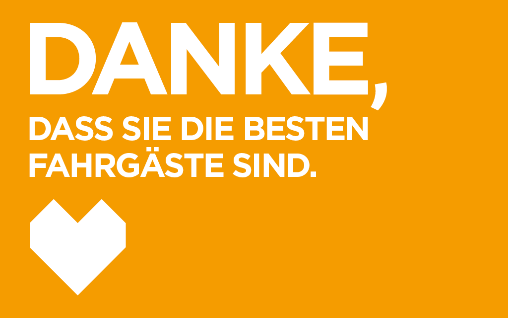 Grafik mit dem Spruch "Danke, dass Sie die besten Fahrgäste sind"